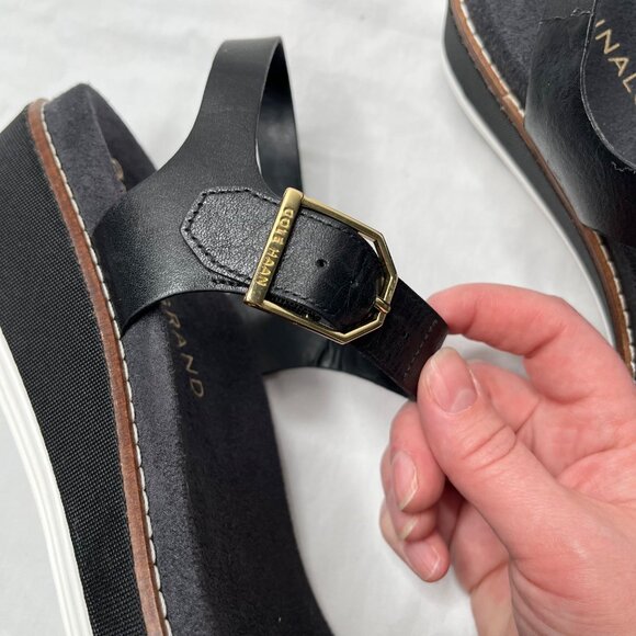 Cole Haan Womens Black OriginalGrand Peyton platform Sandals 8 B - Picture 4 of 12